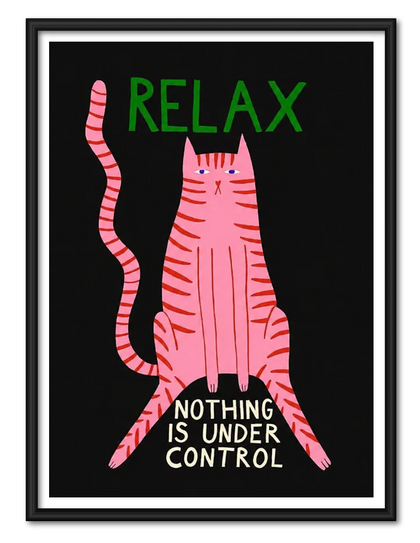 Relax Cat Nothing Is Under Control Wall Art