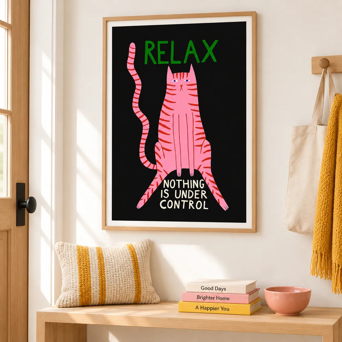Relax Cat Nothing Is Under Control Wall Art 2
