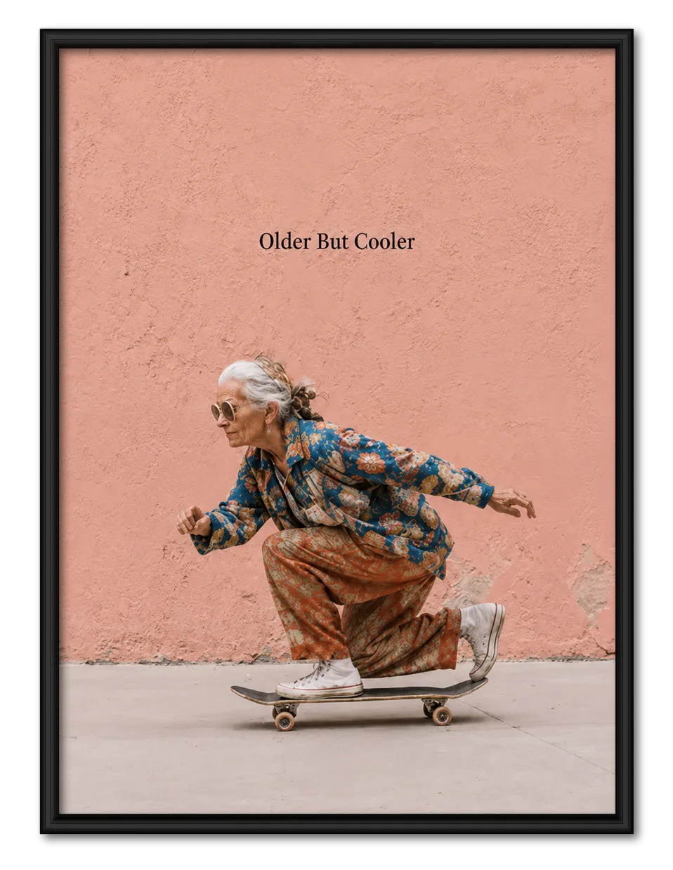Older But Cooler Skateboard Wall Art 1