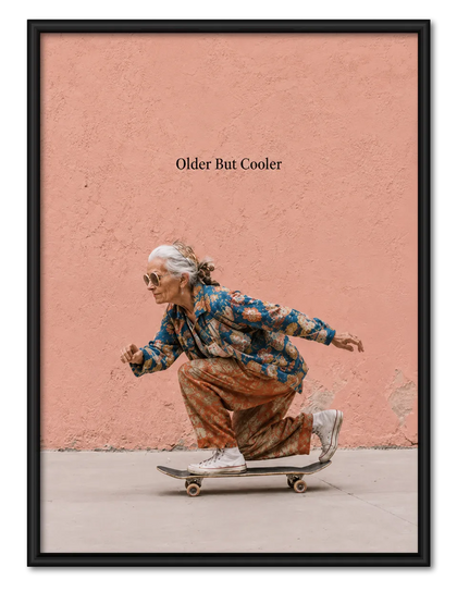 Older But Cooler Skateboard Wall Art