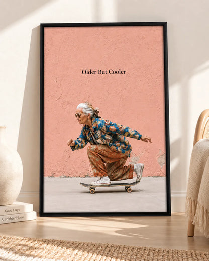 Older But Cooler Skateboard Wall Art 2