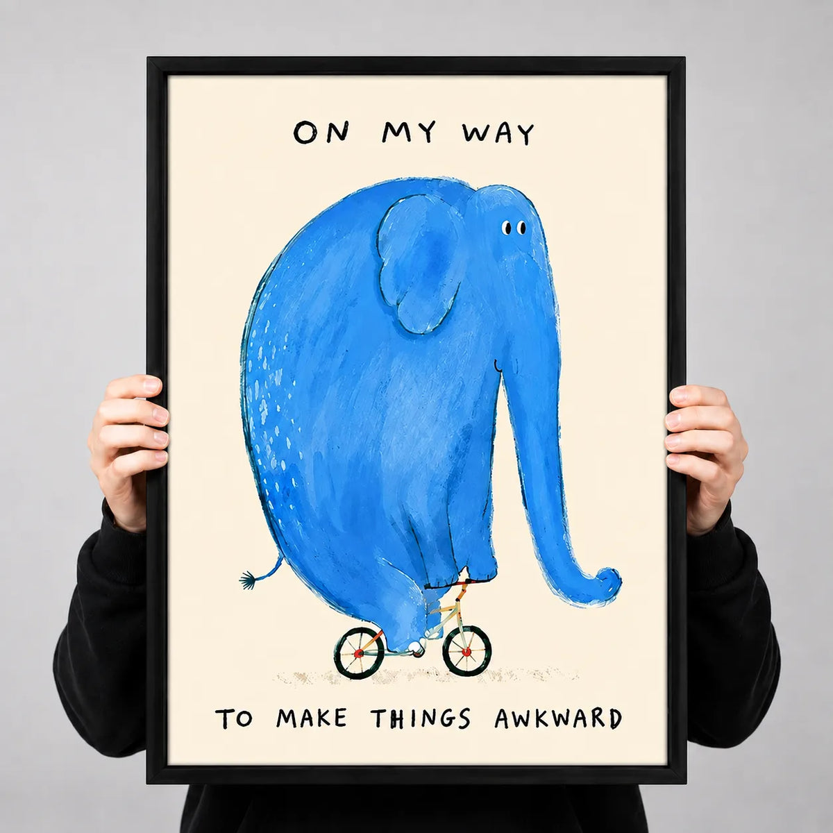 Blue Elephant Awkward Journey Wall Art 3