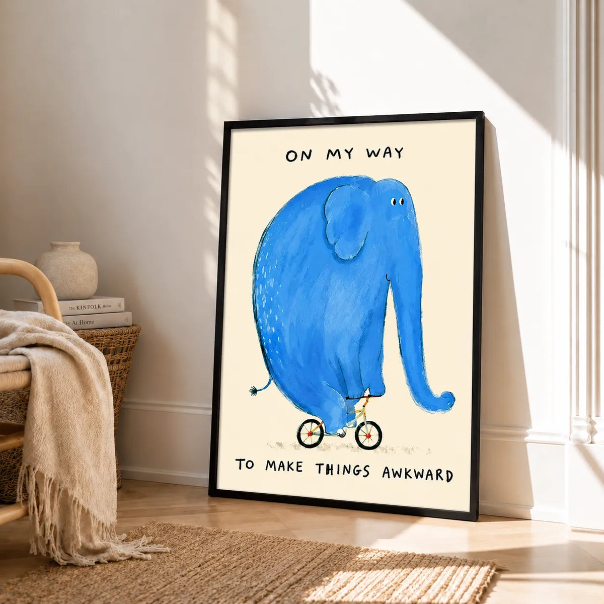 Blue Elephant Awkward Journey Wall Art 4