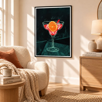 Red Cocktail Martini Illustration Wall Art 3