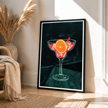 Red Cocktail Martini Illustration Wall Art 4