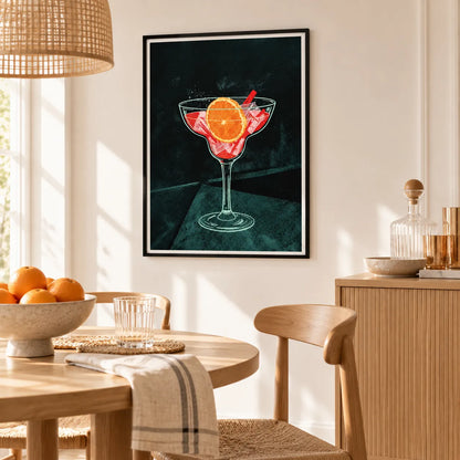 Red Cocktail Martini Illustration Wall Art 5