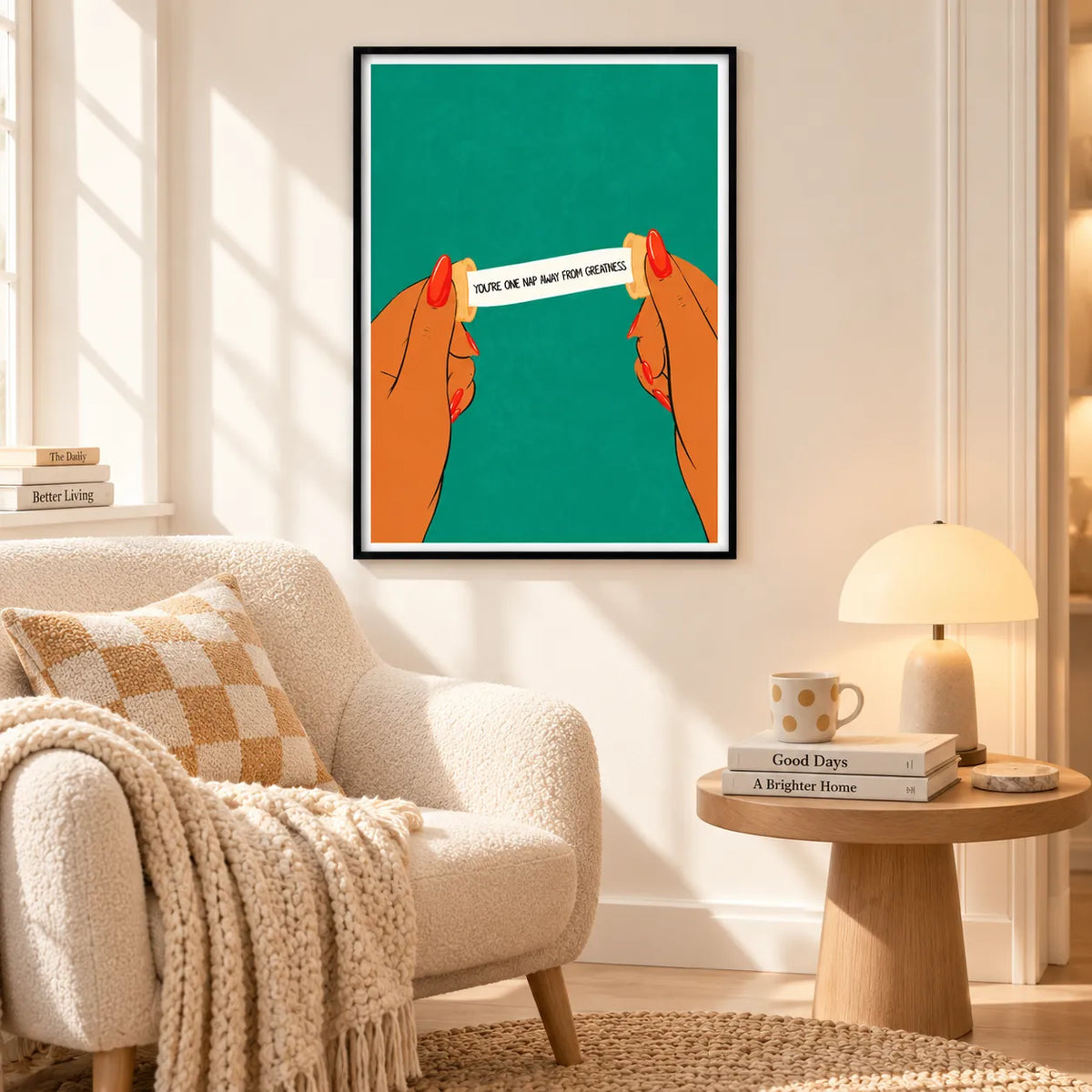One Nap Away From Greatness Quote Wall Art 4