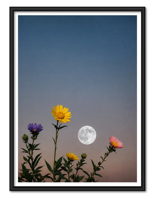 Moonlit Wildflower Sky Wall Art
