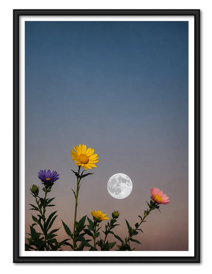 Moonlit Wildflower Sky Wall Art 1