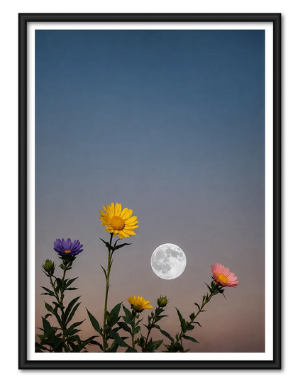 Moonlit Wildflower Sky Wall Art