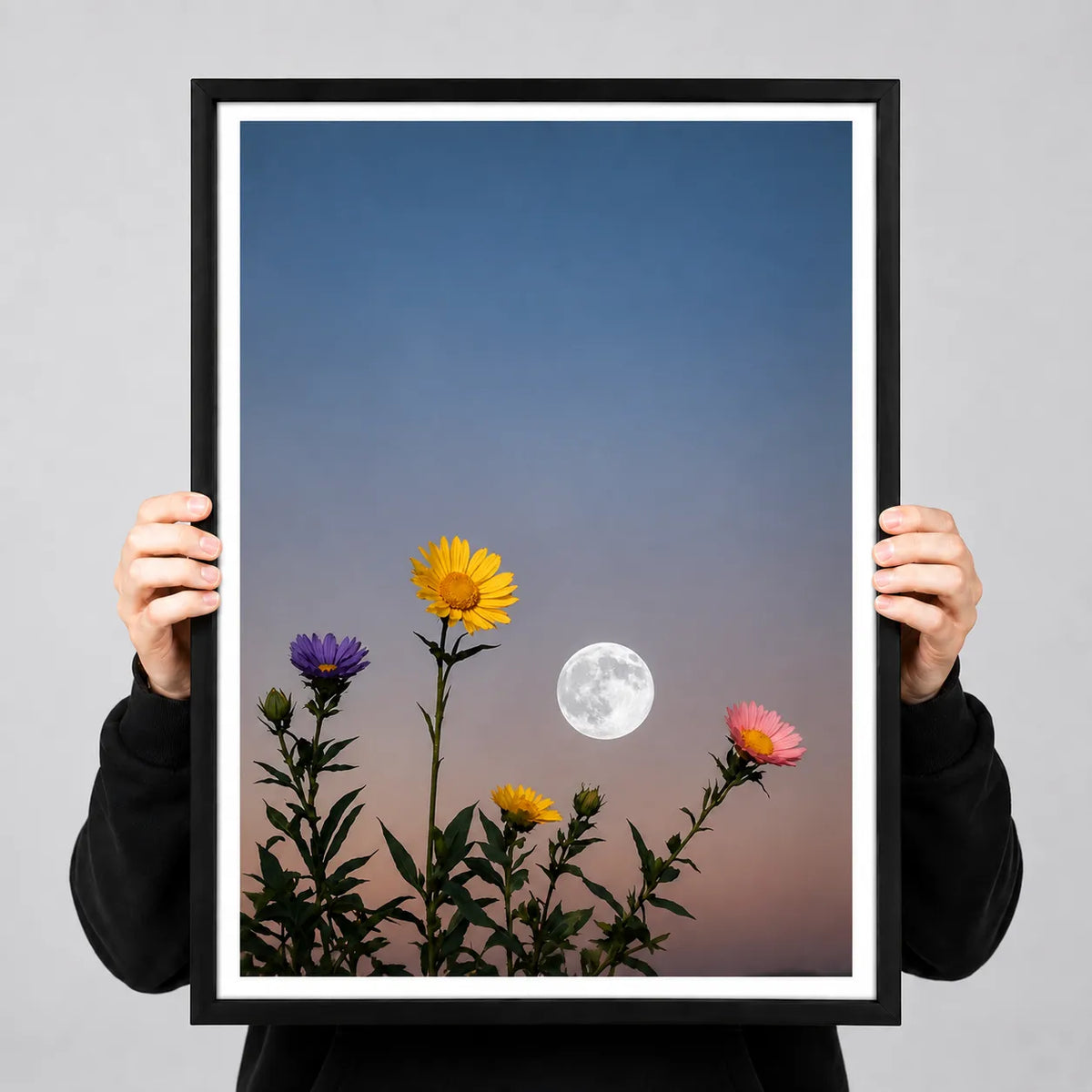 Moonlit Wildflower Sky Wall Art 3