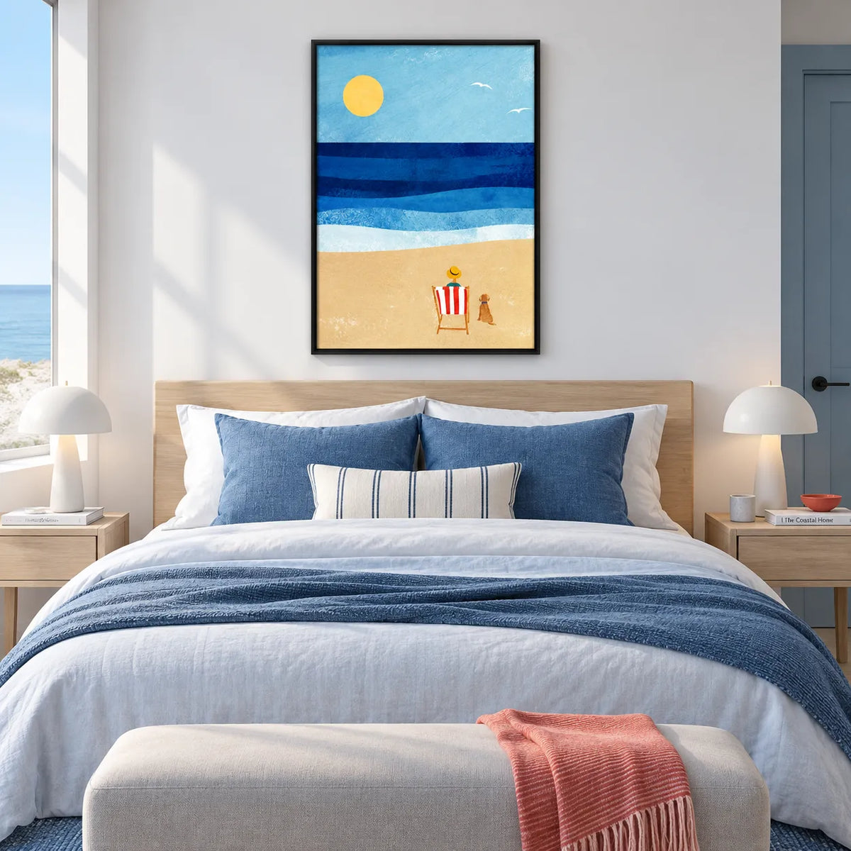 Beach Chair Ocean Minimal Landscape Wall Art 6