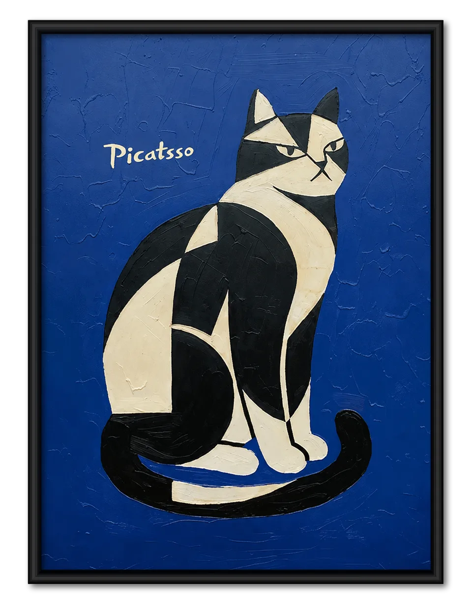 Picasso Inspired Black and White Cat Wall Art 1