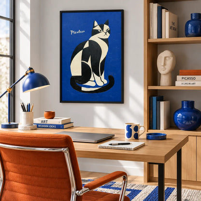 Picasso Inspired Black and White Cat Wall Art 5