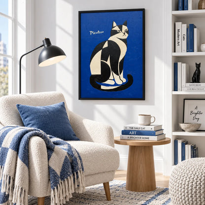 Picasso Inspired Black and White Cat Wall Art 6