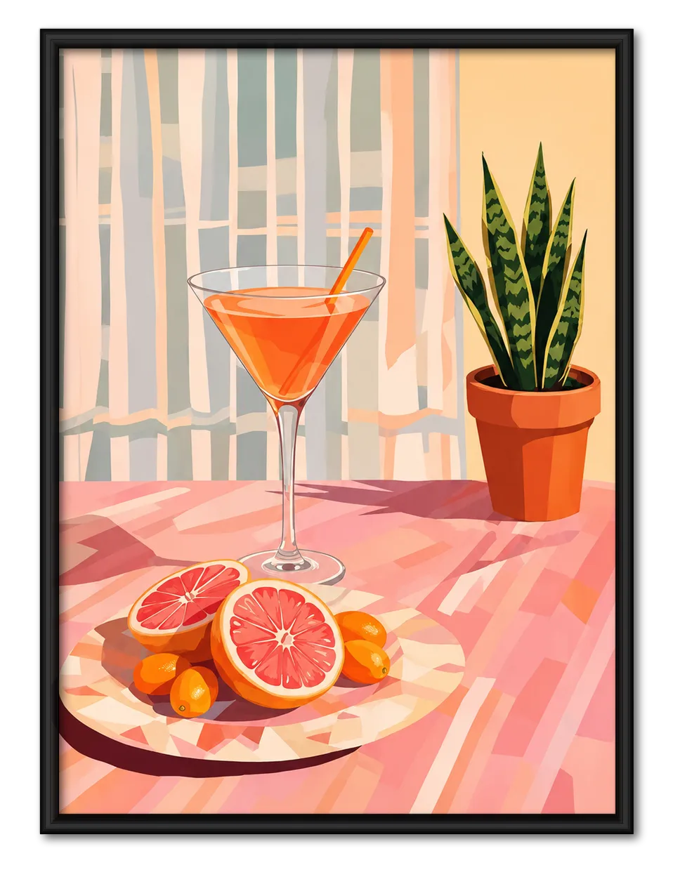 Citrus Martini Botanical Interior Wall Art 1