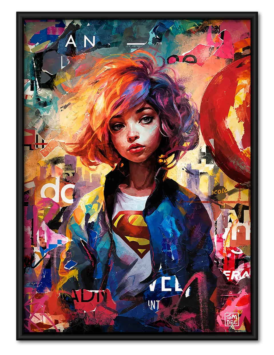 Colorful Abstract Girl Portrait Wall Art 1