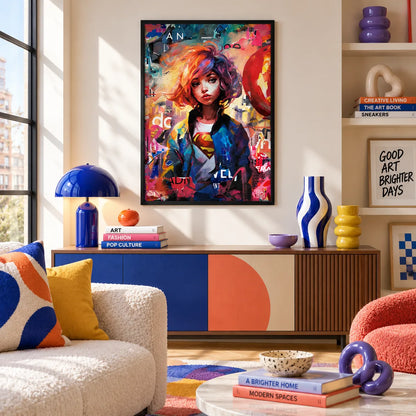 Colorful Abstract Girl Portrait Wall Art 2