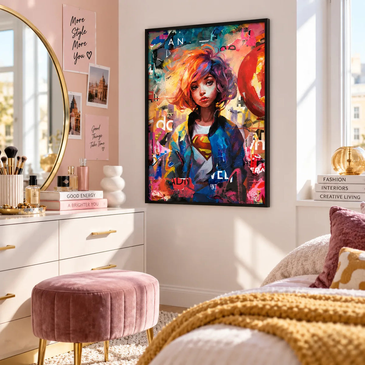 Colorful Abstract Girl Portrait Wall Art 5