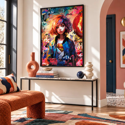 Colorful Abstract Girl Portrait Wall Art 6