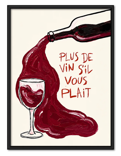 Red Wine Pour Typography Wall Art
