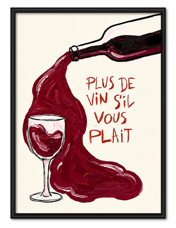 Red Wine Pour Typography Wall Art