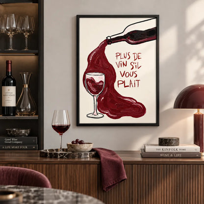 Red Wine Pour Typography Wall Art 2