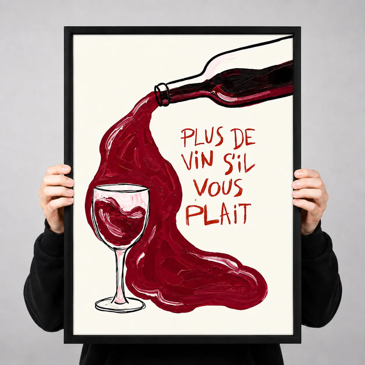 Red Wine Pour Typography Wall Art 3