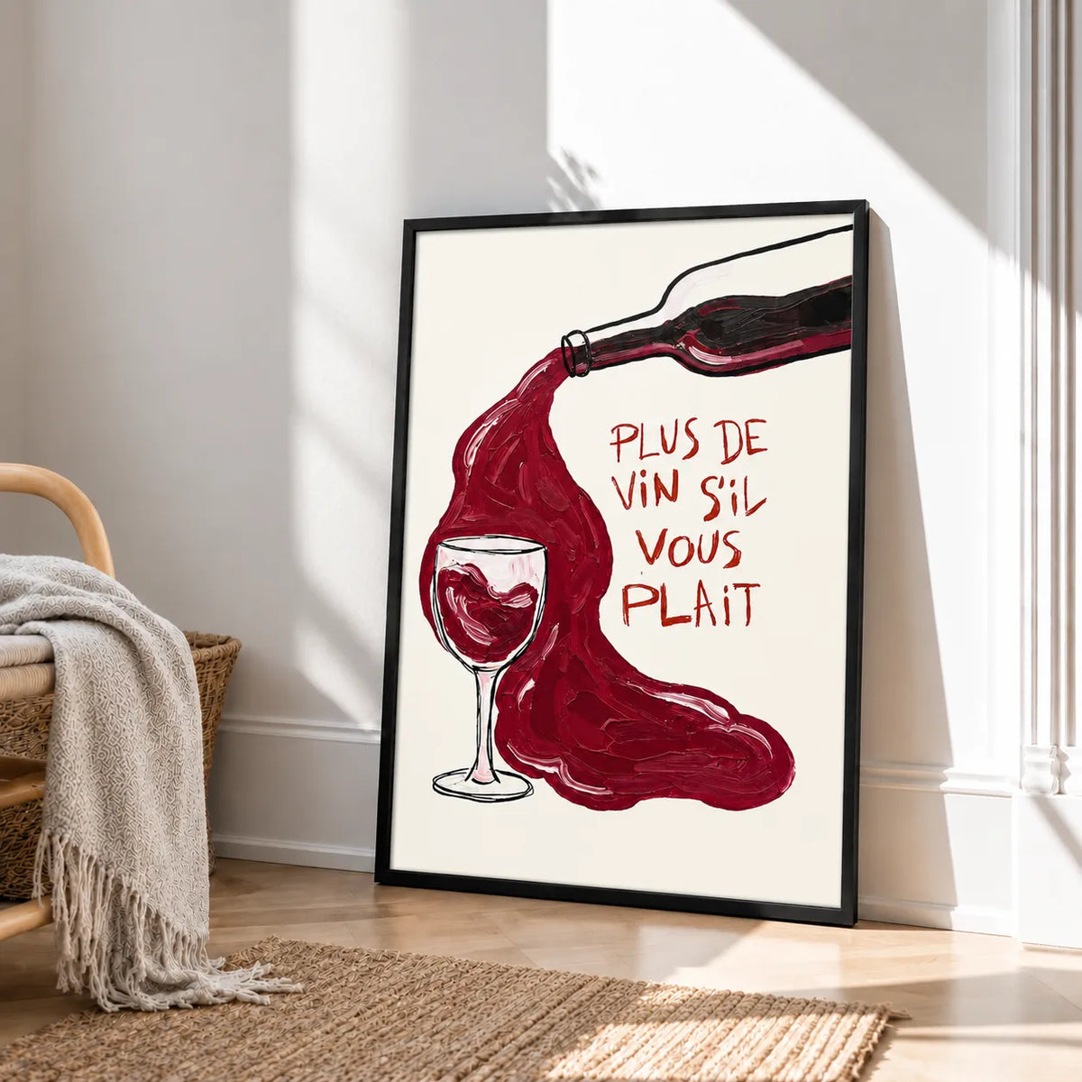 Red Wine Pour Typography Wall Art 4