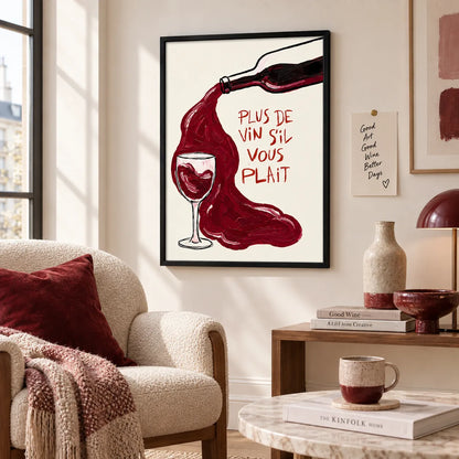 Red Wine Pour Typography Wall Art 6