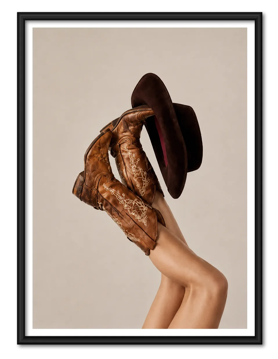 Vintage Cowboy Boots Fashion Wall Art 1