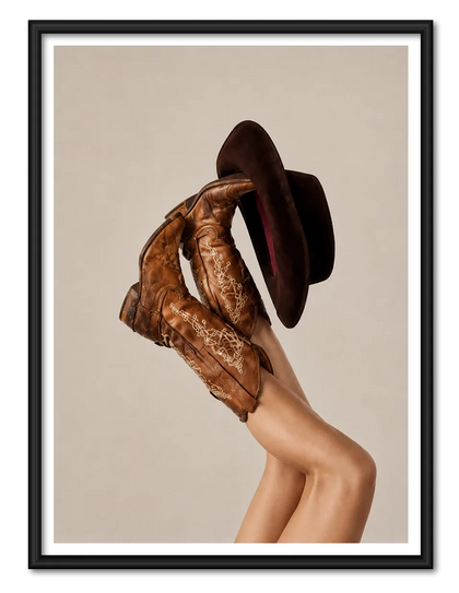 Vintage Cowboy Boots Fashion Wall Art