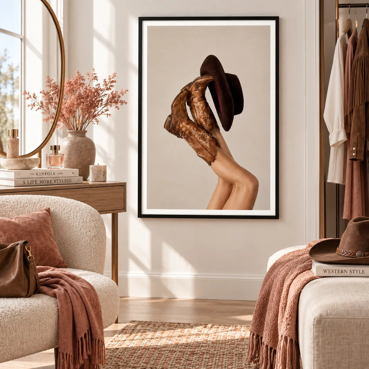 Vintage Cowboy Boots Fashion Wall Art 2