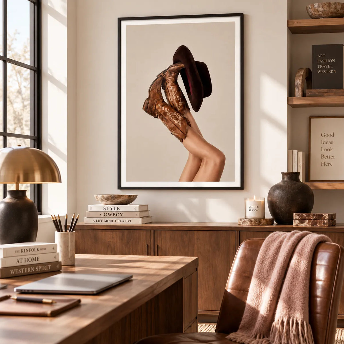 Vintage Cowboy Boots Fashion Wall Art 3