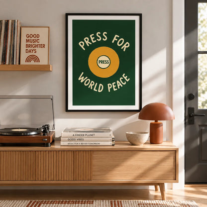 Press For World Peace Typography Wall Art 2