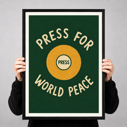 Press For World Peace Typography Wall Art 3
