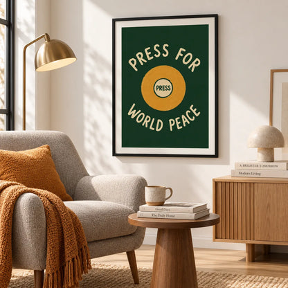 Press For World Peace Typography Wall Art 4