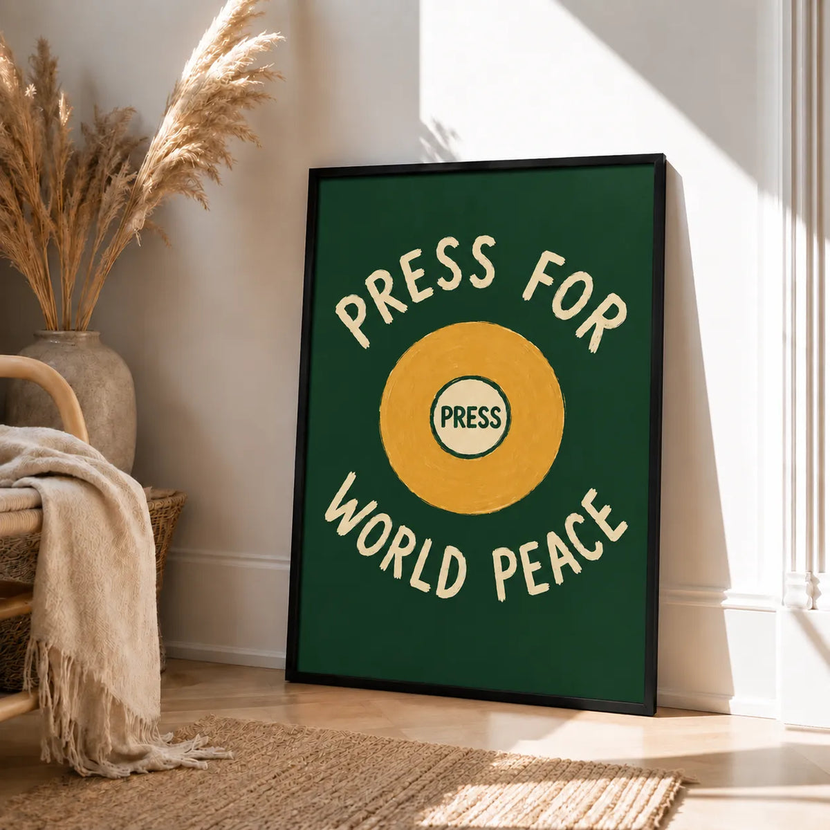 Press For World Peace Typography Wall Art 6