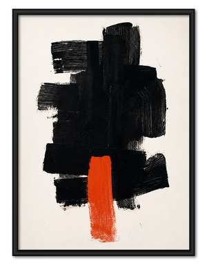 Black Brush Stroke Abstract Wall Art