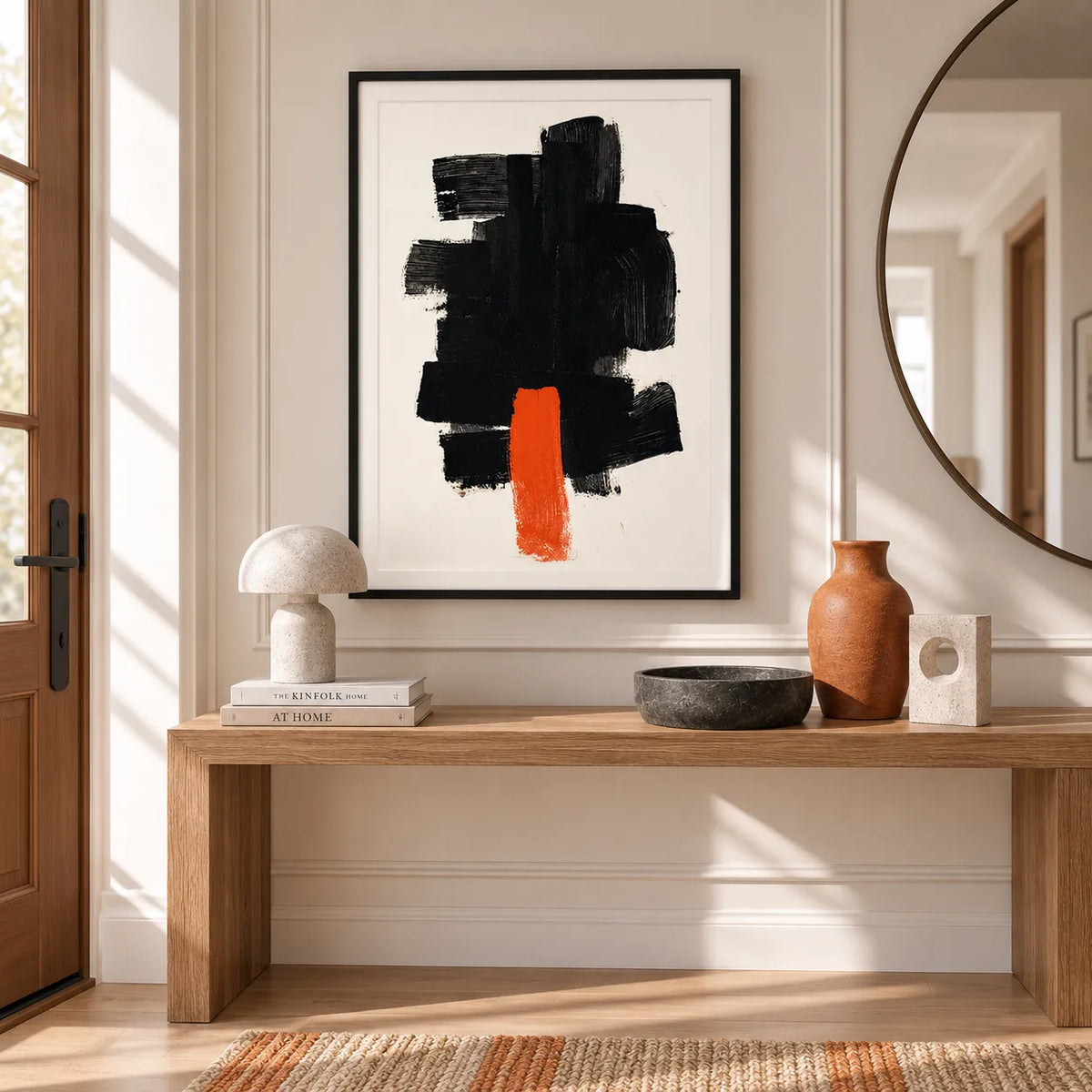 Black Brush Stroke Abstract Wall Art 2