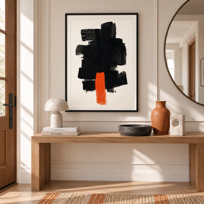 Black Brush Stroke Abstract Wall Art 2