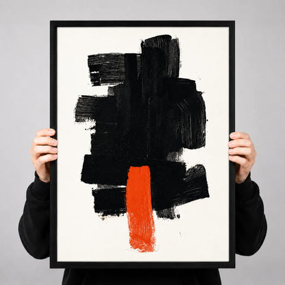 Black Brush Stroke Abstract Wall Art 3