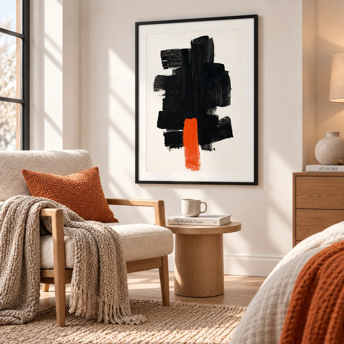 Black Brush Stroke Abstract Wall Art 5