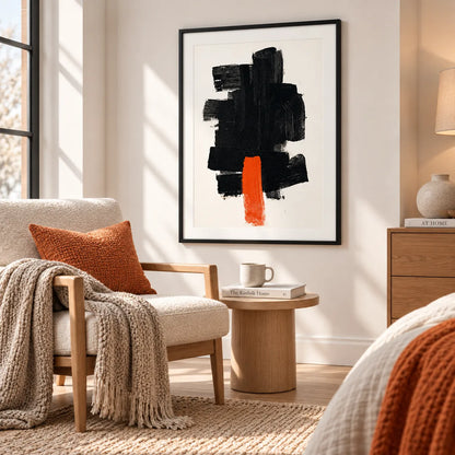 Black Brush Stroke Abstract Wall Art 5