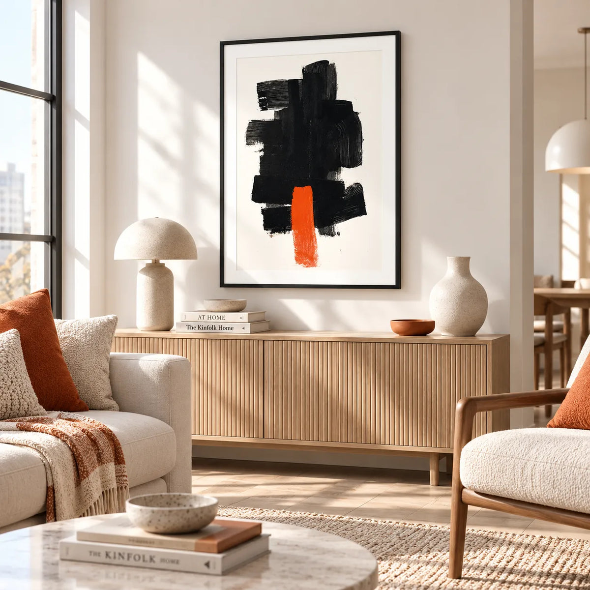 Black Brush Stroke Abstract Wall Art 6