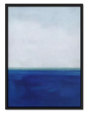 Minimal Blue Ocean Horizon Abstract Wall Art