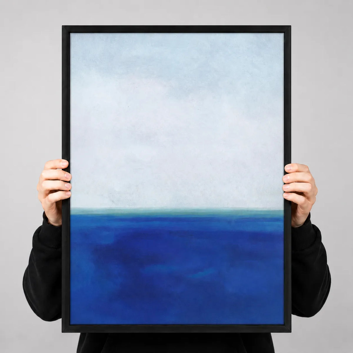 Minimal Blue Ocean Horizon Abstract Wall Art 3