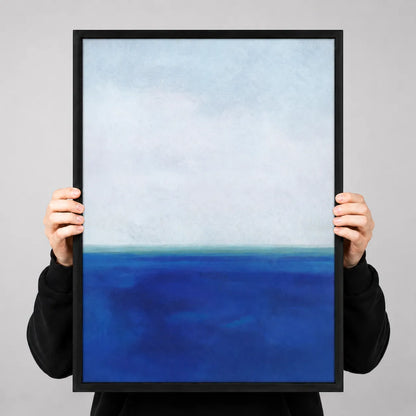 Minimal Blue Ocean Horizon Abstract Wall Art 3