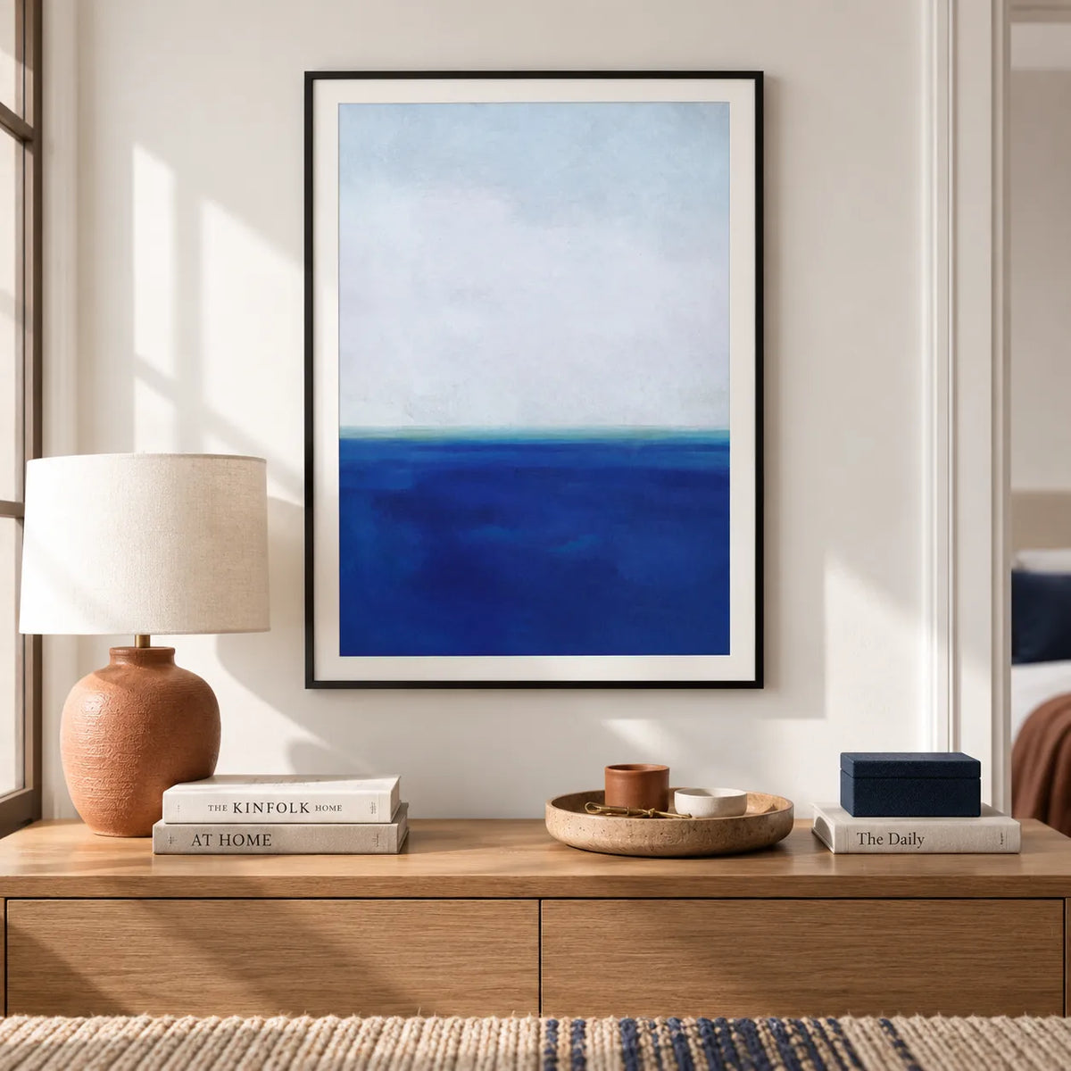 Minimal Blue Ocean Horizon Abstract Wall Art 5