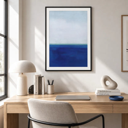 Minimal Blue Ocean Horizon Abstract Wall Art 6